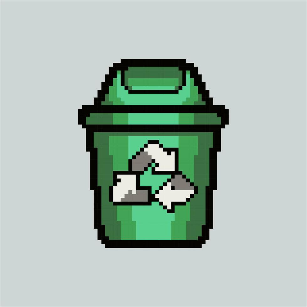 Pixel art illustration Trash can. Pixelated Trash can. Trash can icon pixelated for the pixel art game and icon for website and video game. old school retro. vector