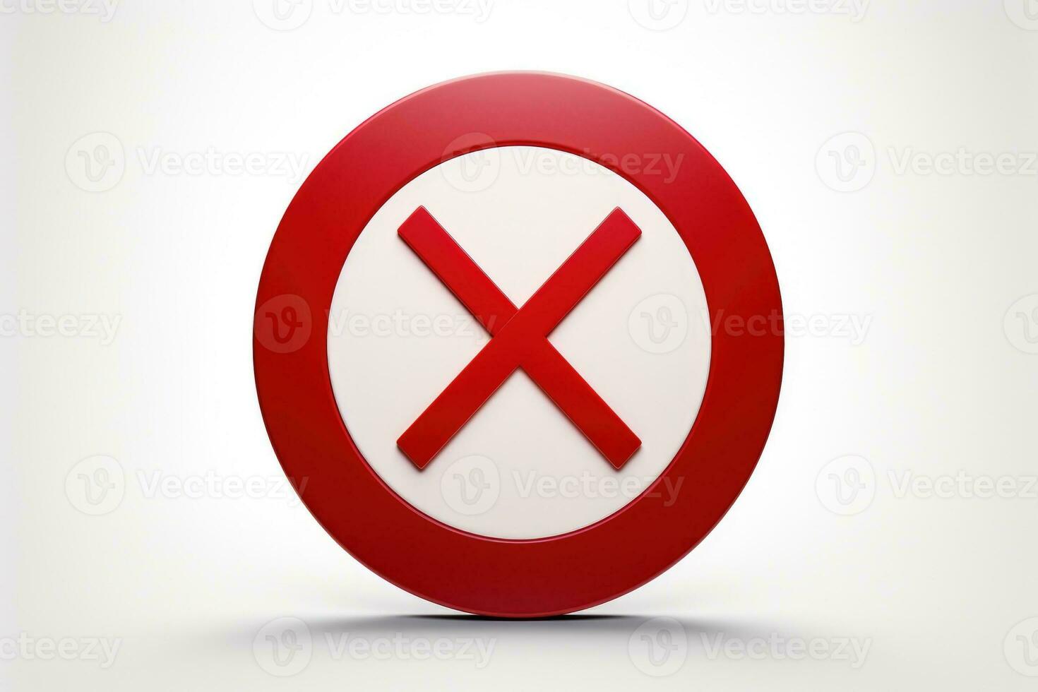 a red and white button with an X symbol photo