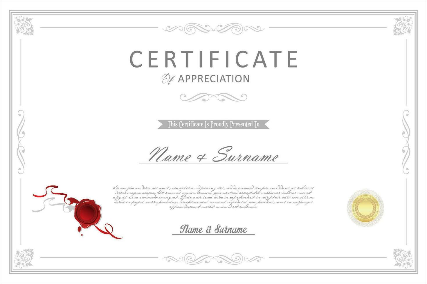 Certificate or diploma retro template vector template