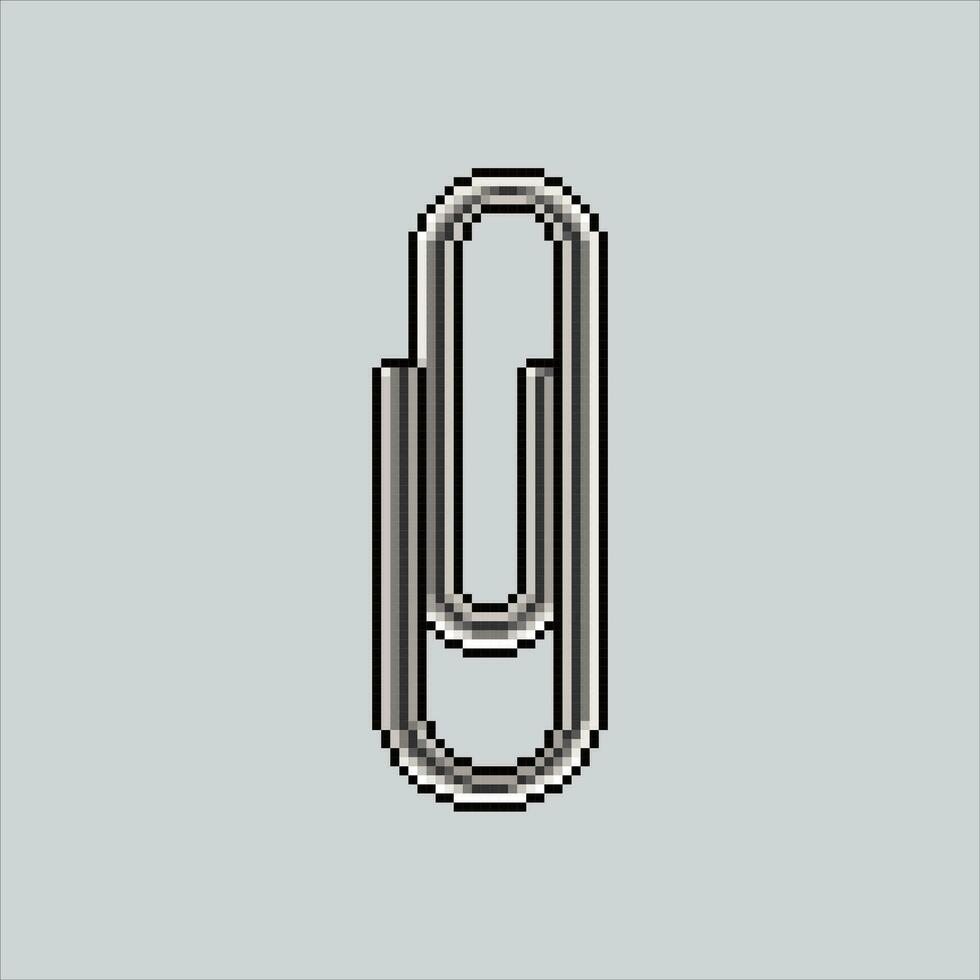 Pixel art illustration Paperclip. Pixelated Paperclip. Paperclip office icon pixelated for the pixel art game and icon for website and video game. old school retro. vector