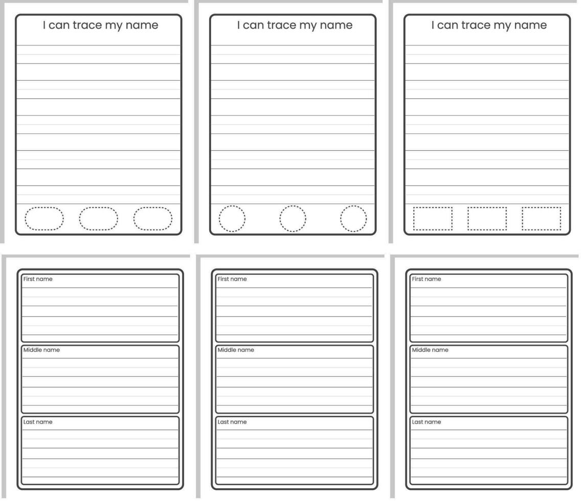 Name Tracing Sheets 30329745 Vector Art at Vecteezy