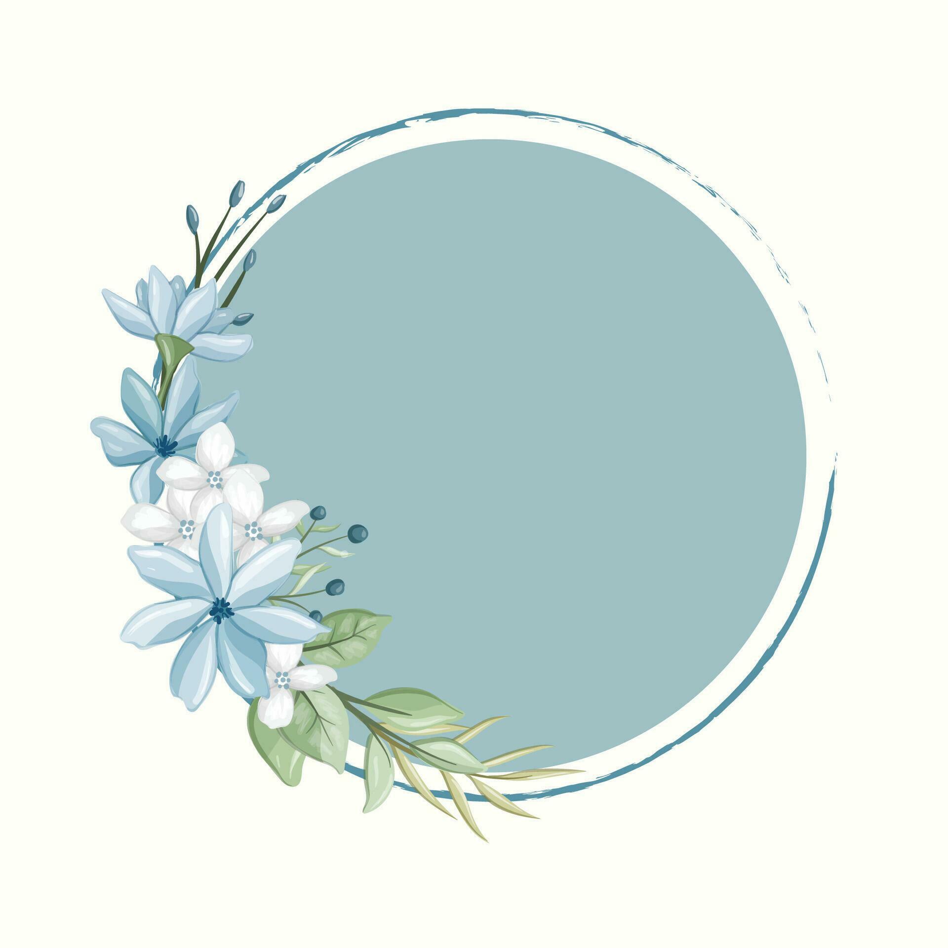 blue pastel floral frame 30329825 Vector Art at Vecteezy