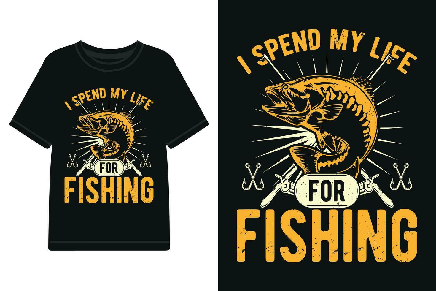 Vector fishing T-shirt design, typography t shirt design vector files