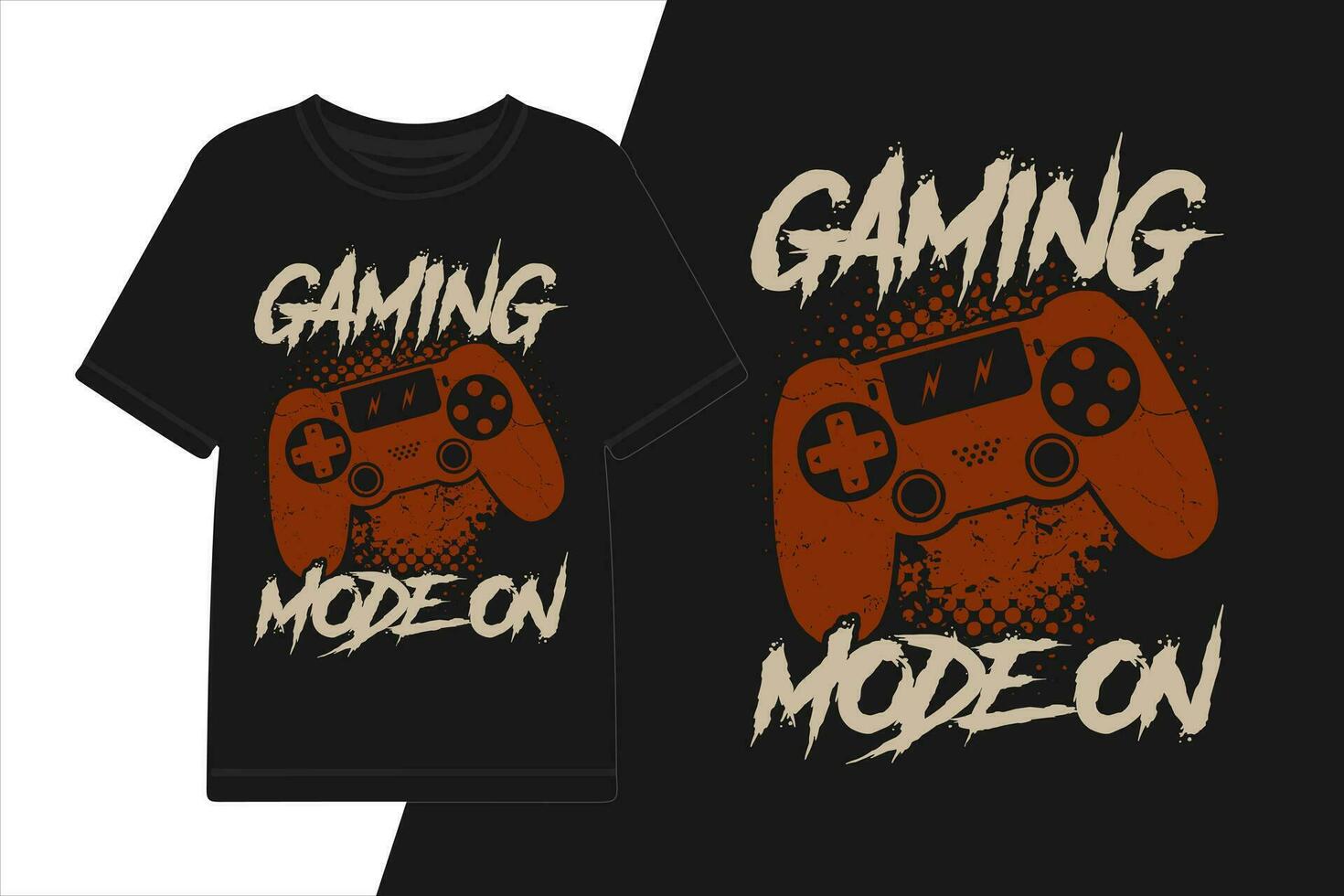 Vector gaming mode on graphic tshirt design gaming shirt design.