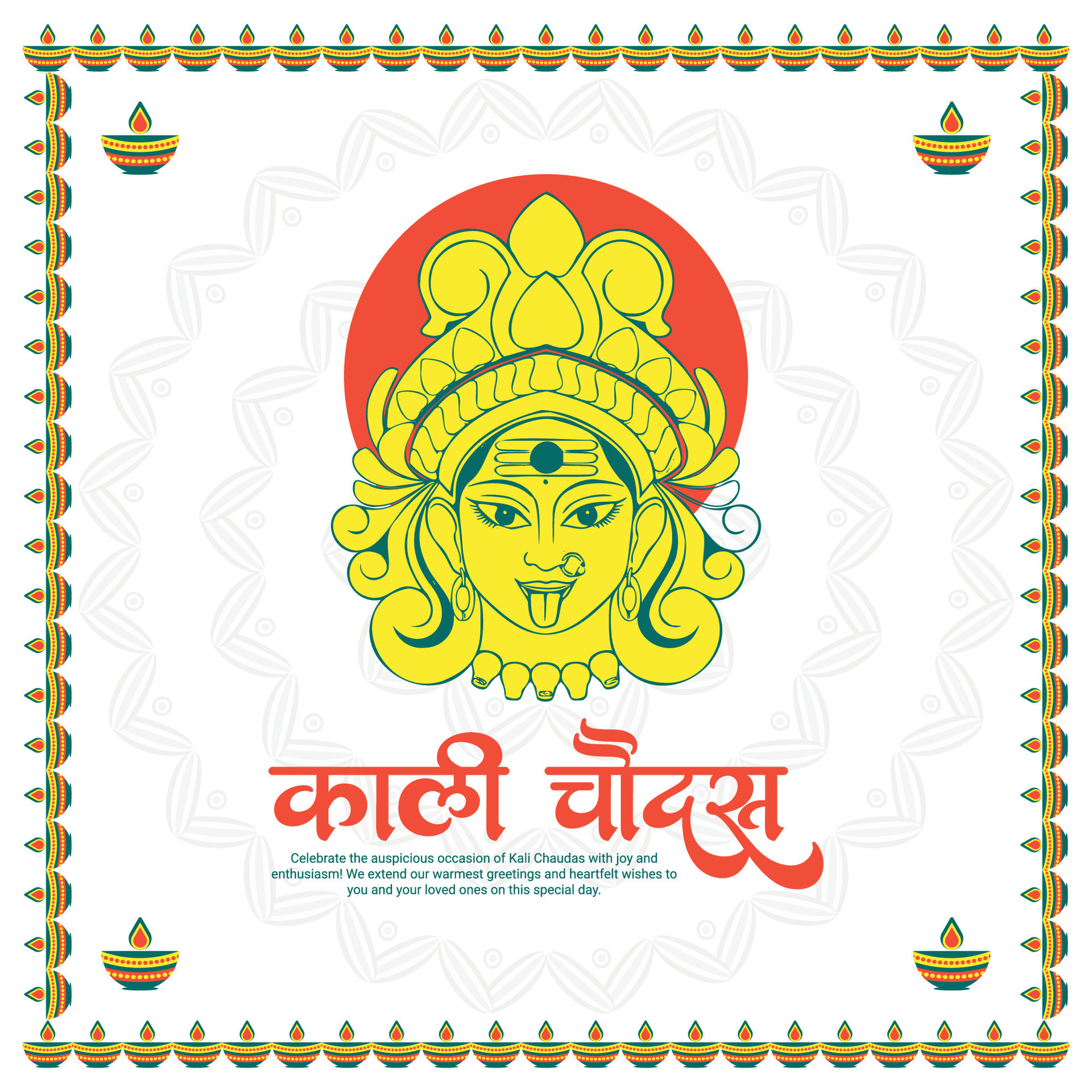 Happy Chhoti Diwali And Kali Chaudas Social Media Post Template In happy-chhoti-diwali-and-kali-chaudas-social-media-post-template-in