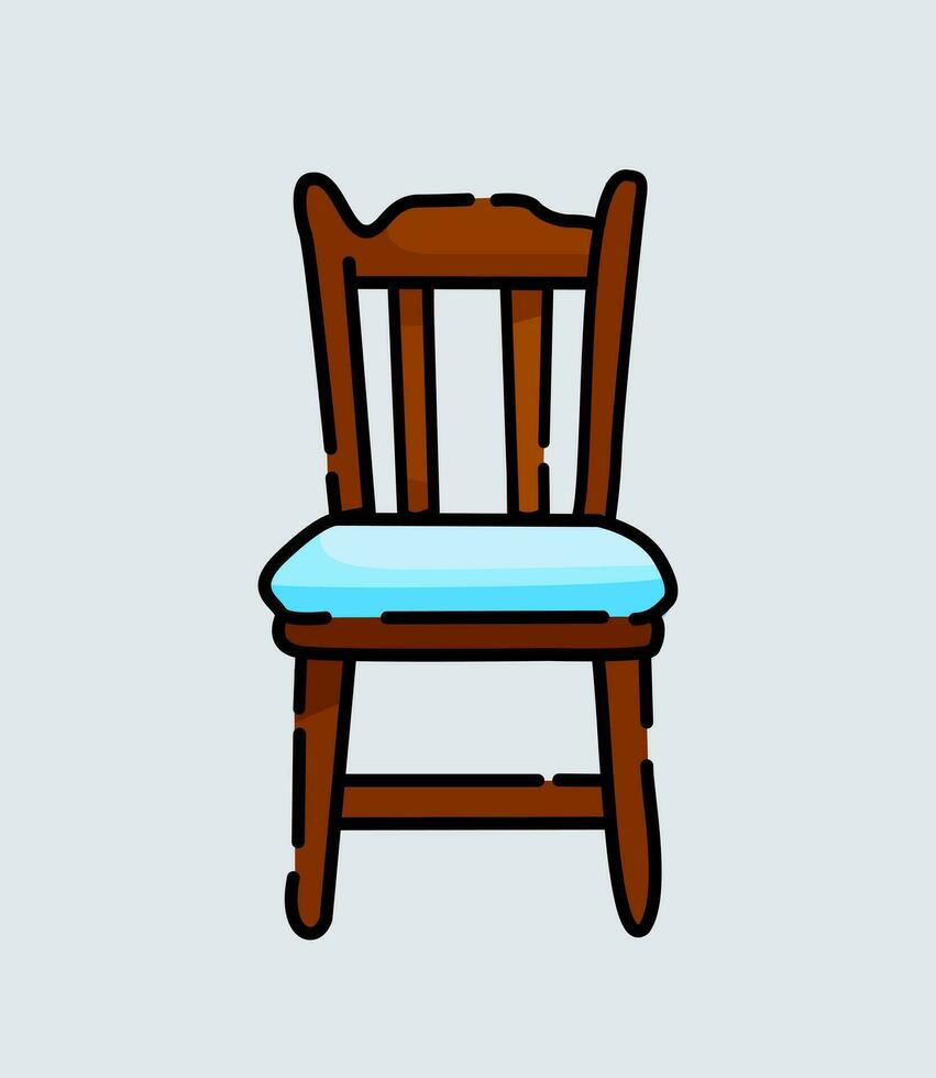 Wooden chair flat icon. Logo vector illustration on white background