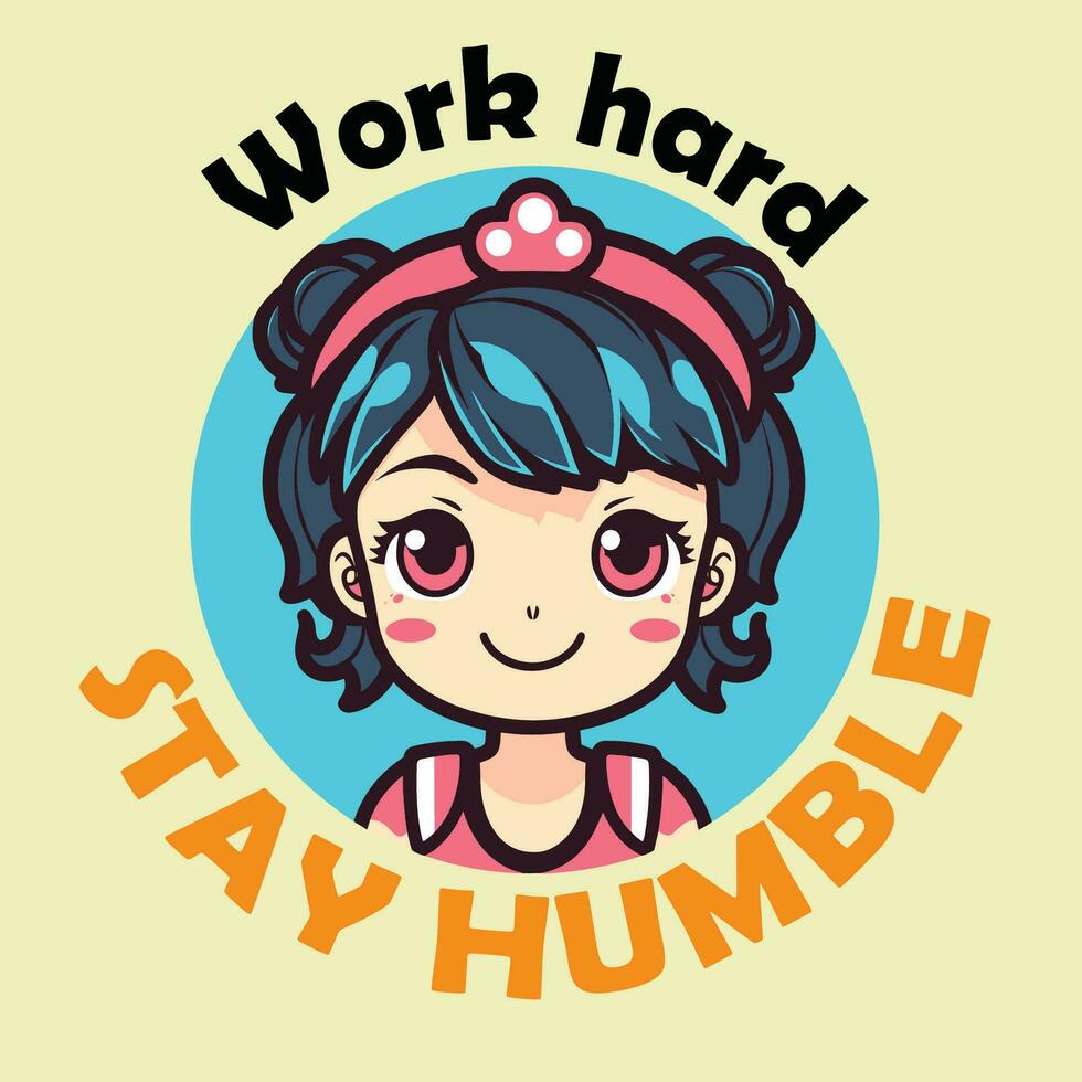 Cute Girl with Motivational Quote Vector