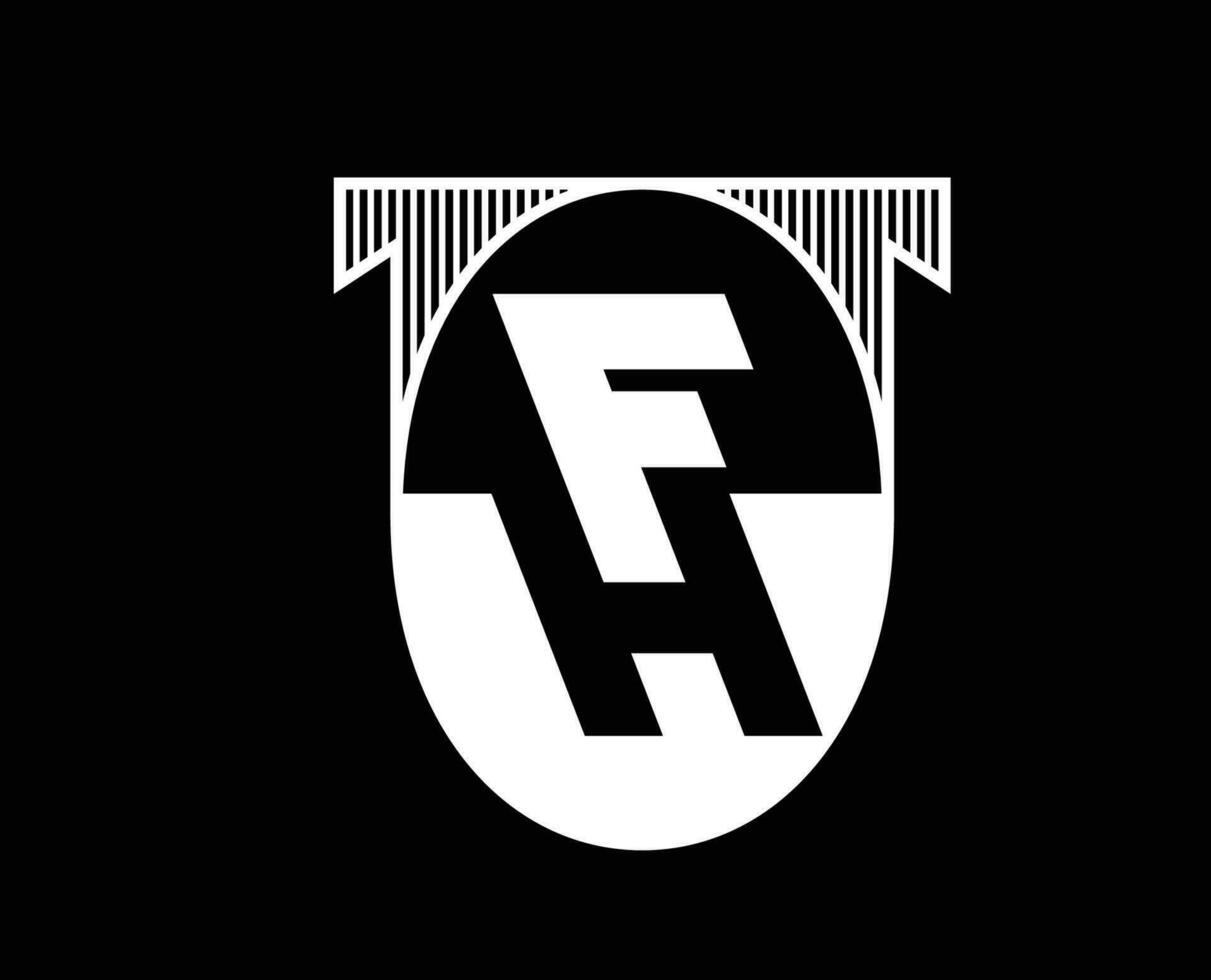 fh hafnarfjordur club logo símbolo Islandia liga fútbol americano resumen diseño vector ilustración con negro antecedentes