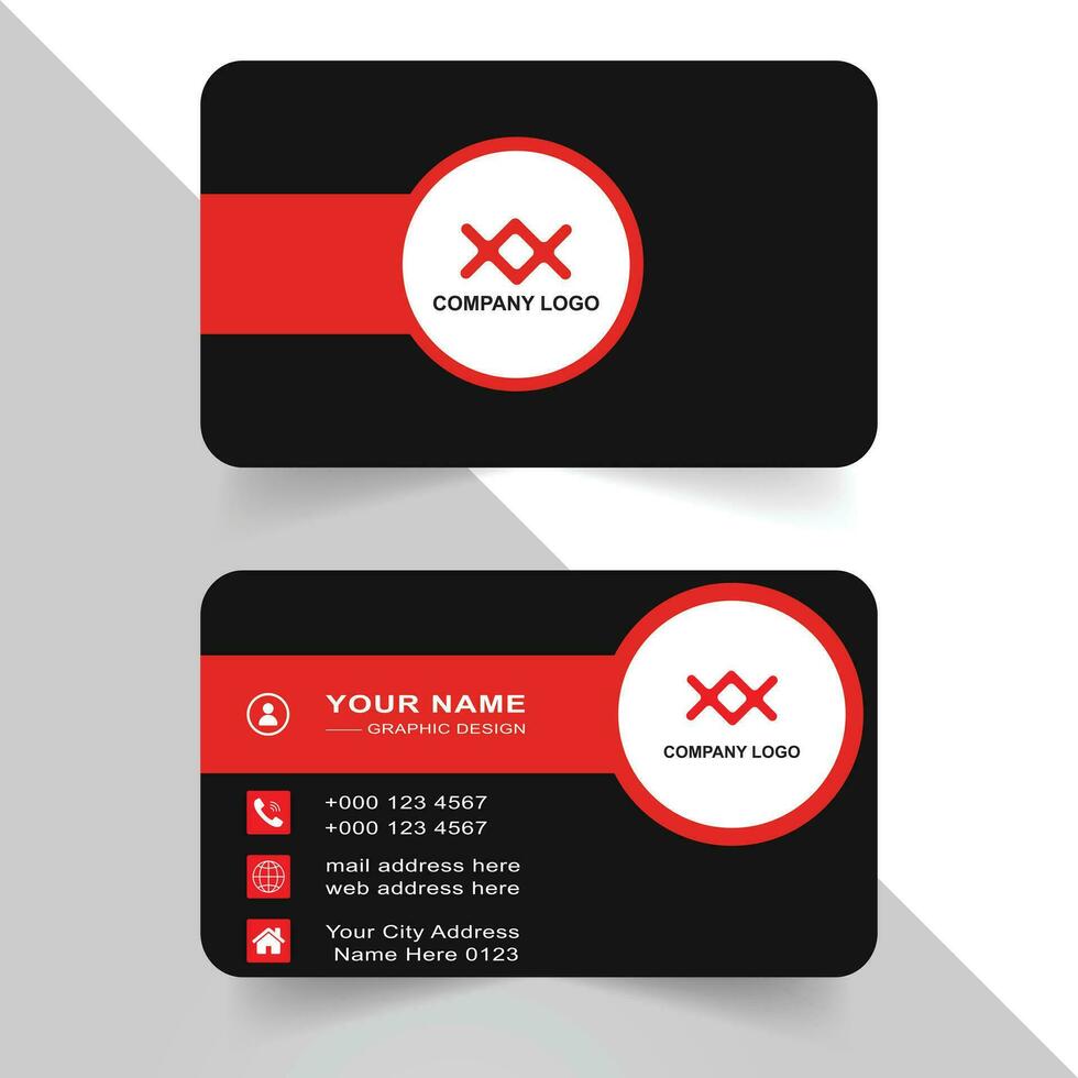 moderno elegante rojo negocio tarjeta vector diseño.