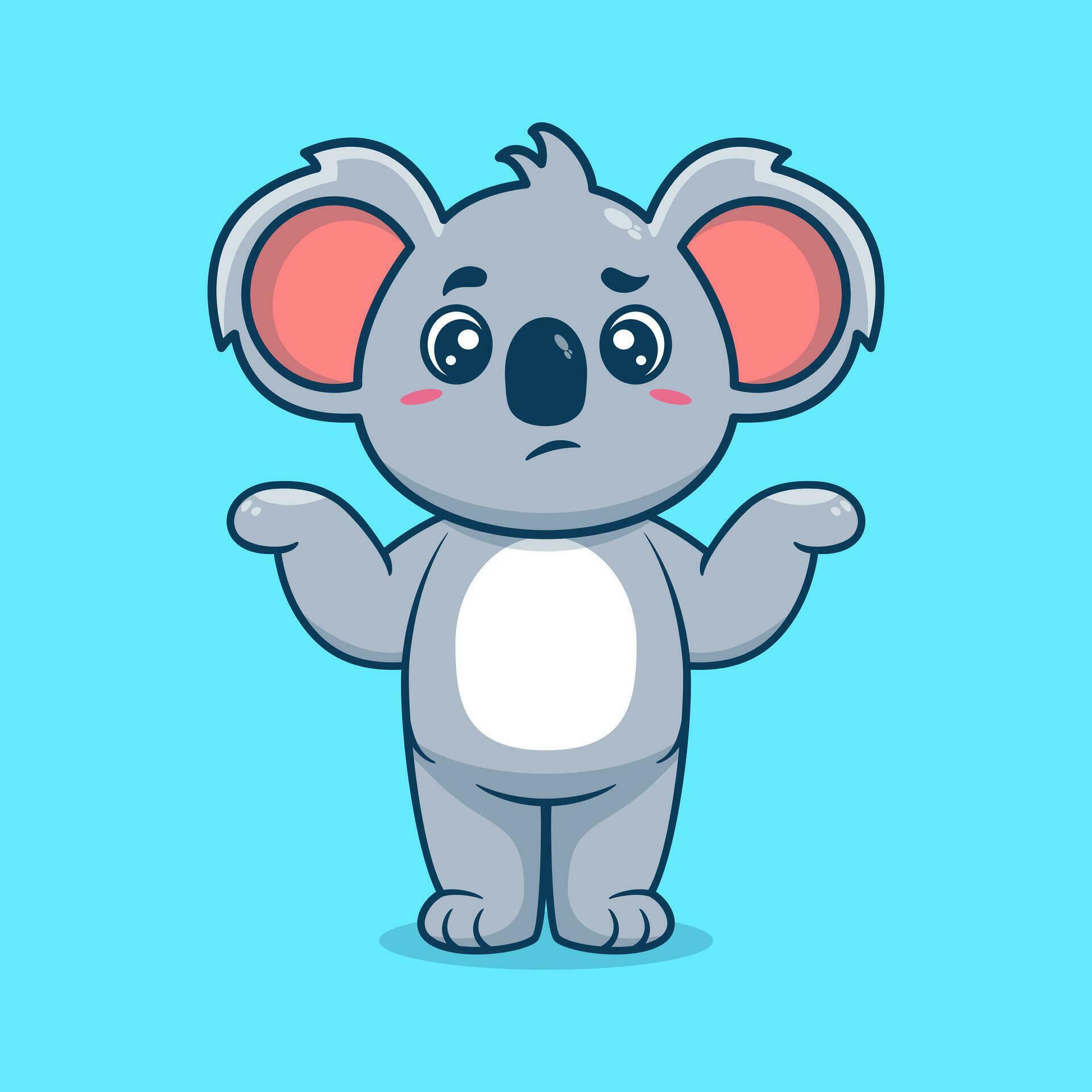 Cute koala confused cartoon vector icon illustration 30330273 Vector