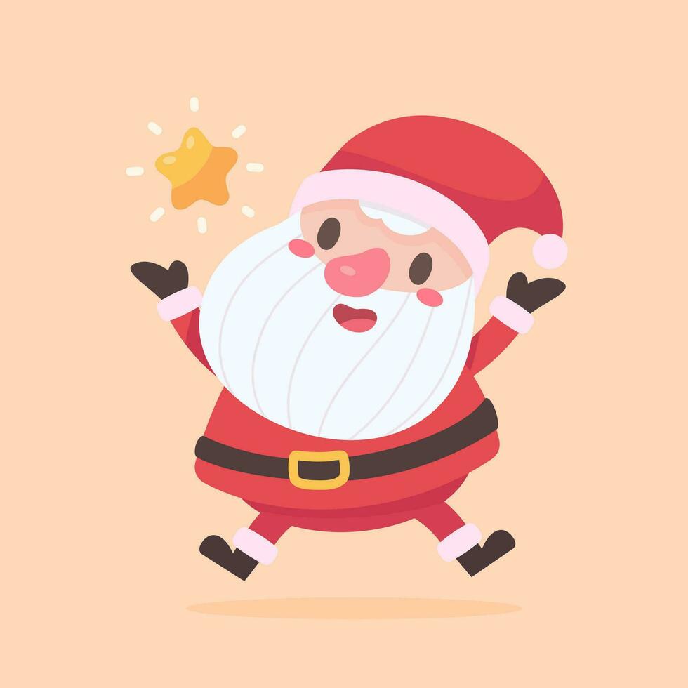 Santa Claus and gift boxes Christmas card decorative elements vector