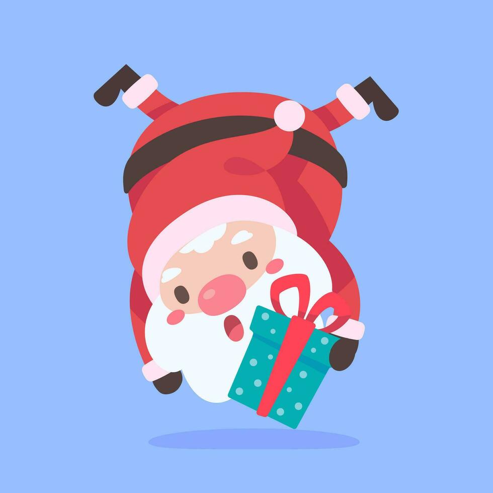 Santa Claus and gift boxes Christmas card decorative elements vector