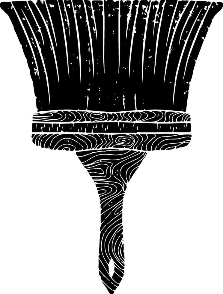 a black and white drawing of a broom vector