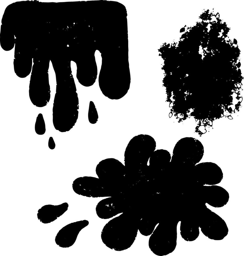 black ink splatter set vector