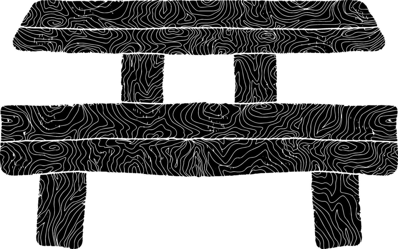 a black and white drawing of a bench vector