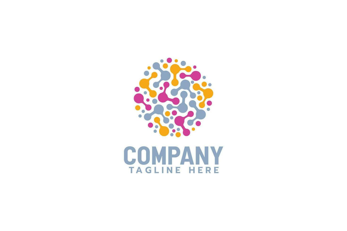 Abstract logo created from a combination of link or network icons and circles. vector