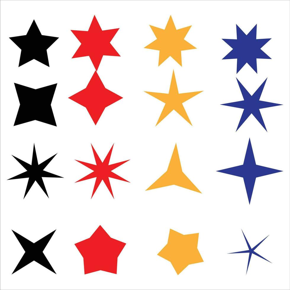 Star icons set vector