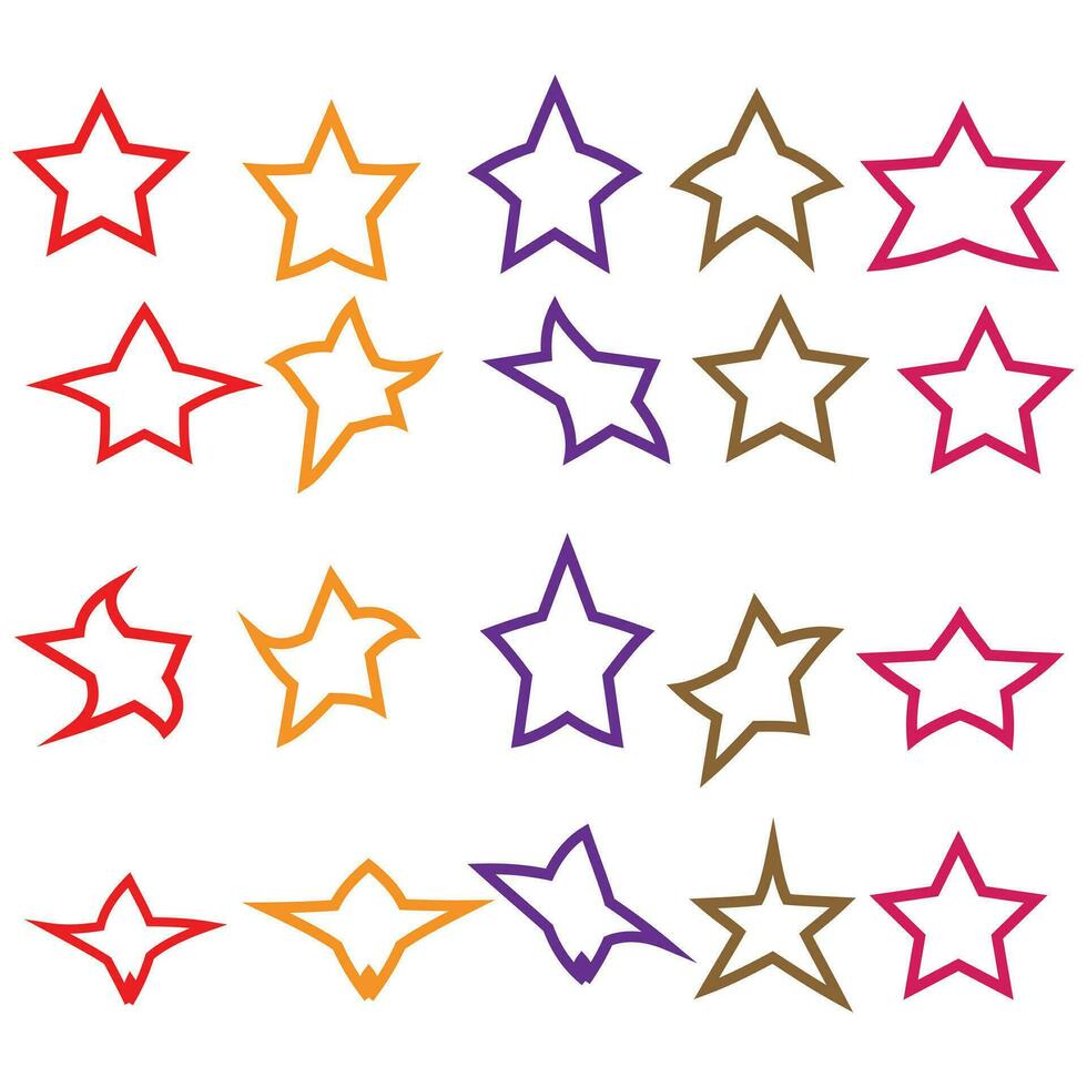 Star icons vector set