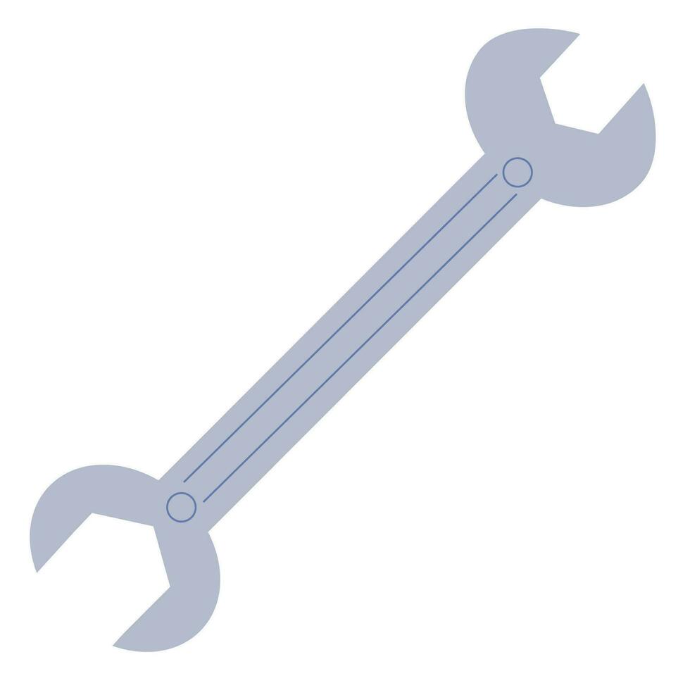 flat wrench on white background in a cartoon style vector