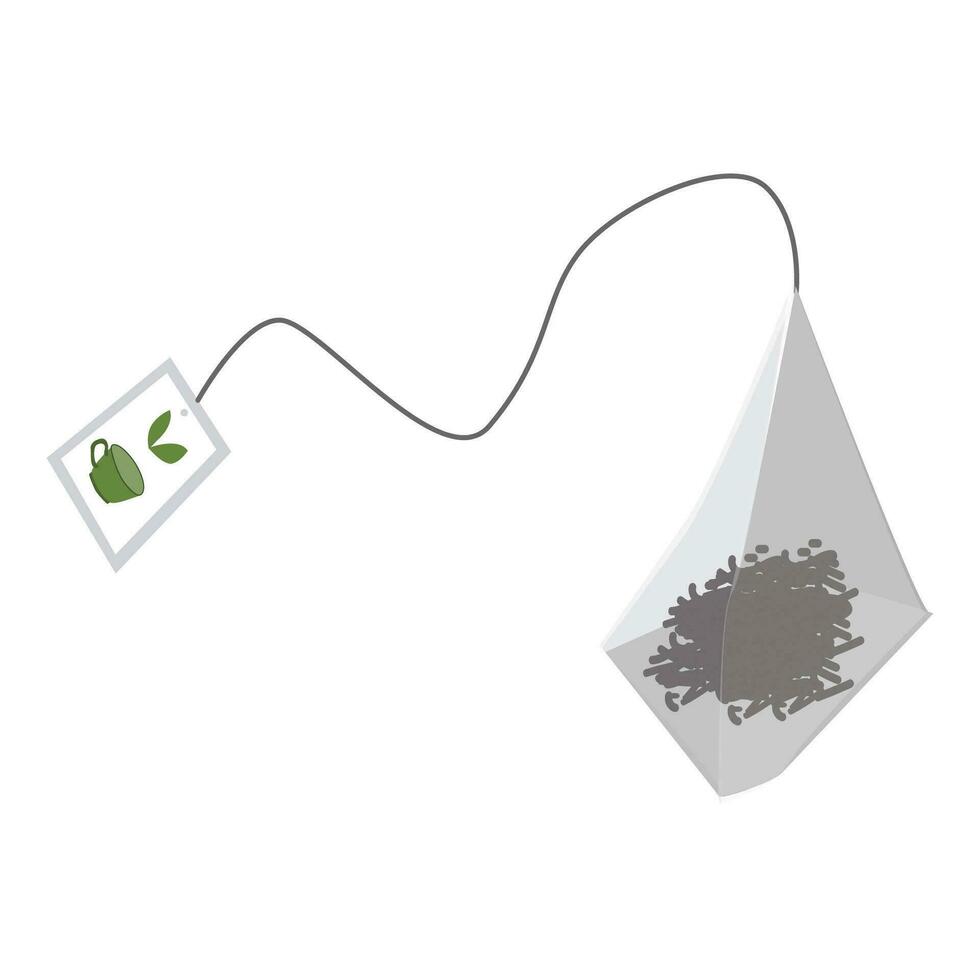 cartoon style tea bag on white background vector