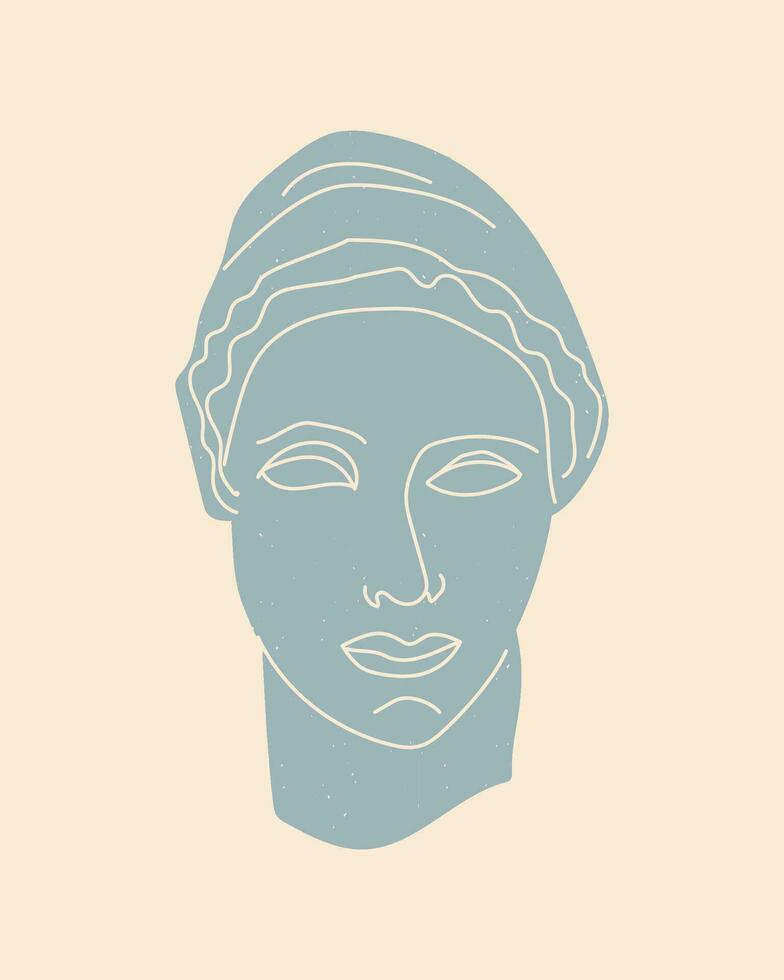 antique statue of a greek woman on a shabby vector