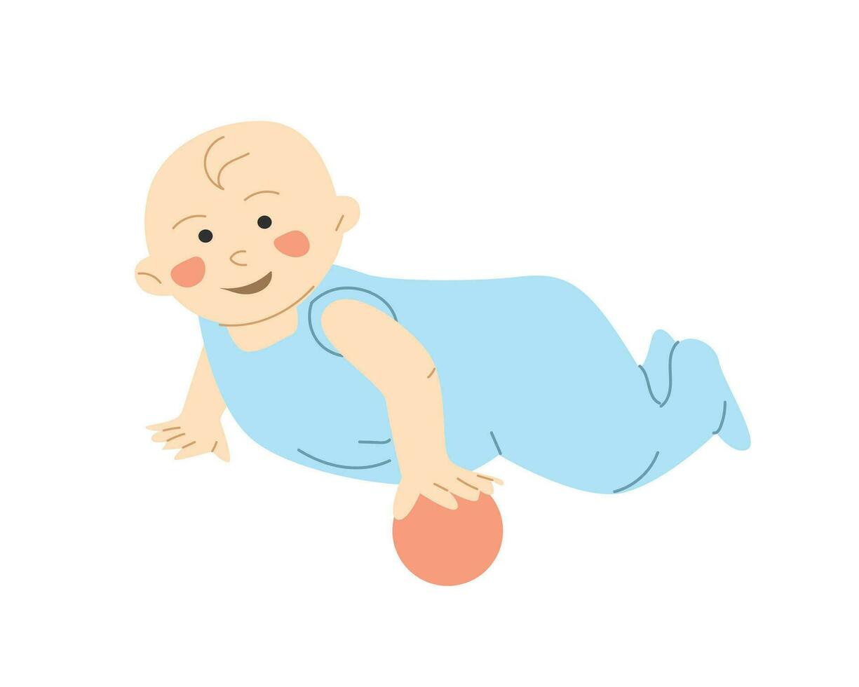 cute small boy playing with ball cute portrait vector