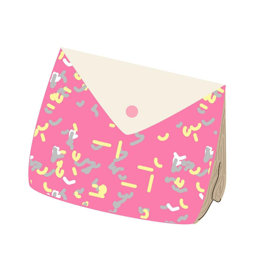 cosmetic bag, womens purse with abstract design vector