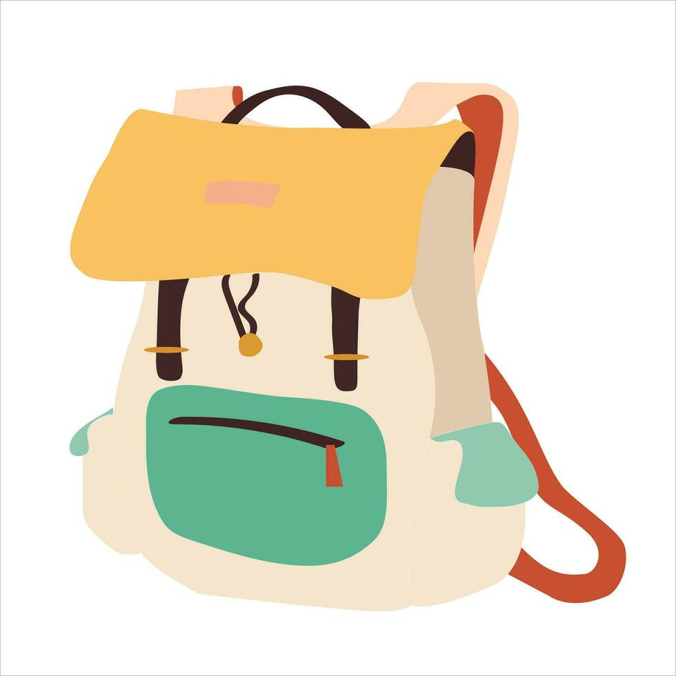 backpack for camping, travel icon, school bag vector