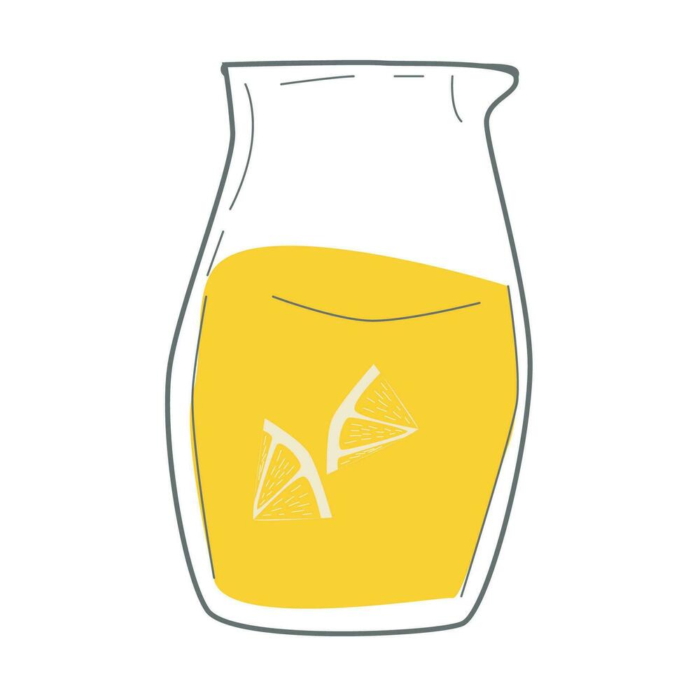 a simple pitcher or jar of homemade drink vector