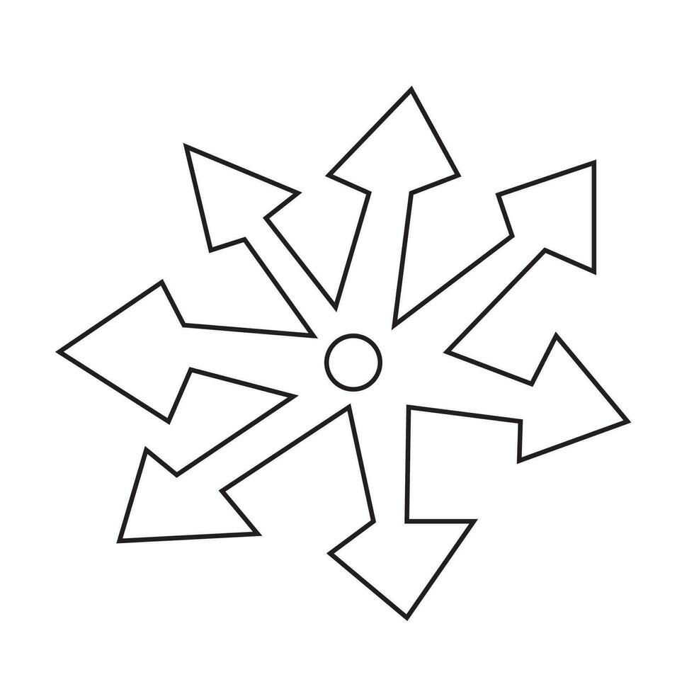 Christmas Snowflake Outline Icon Vector