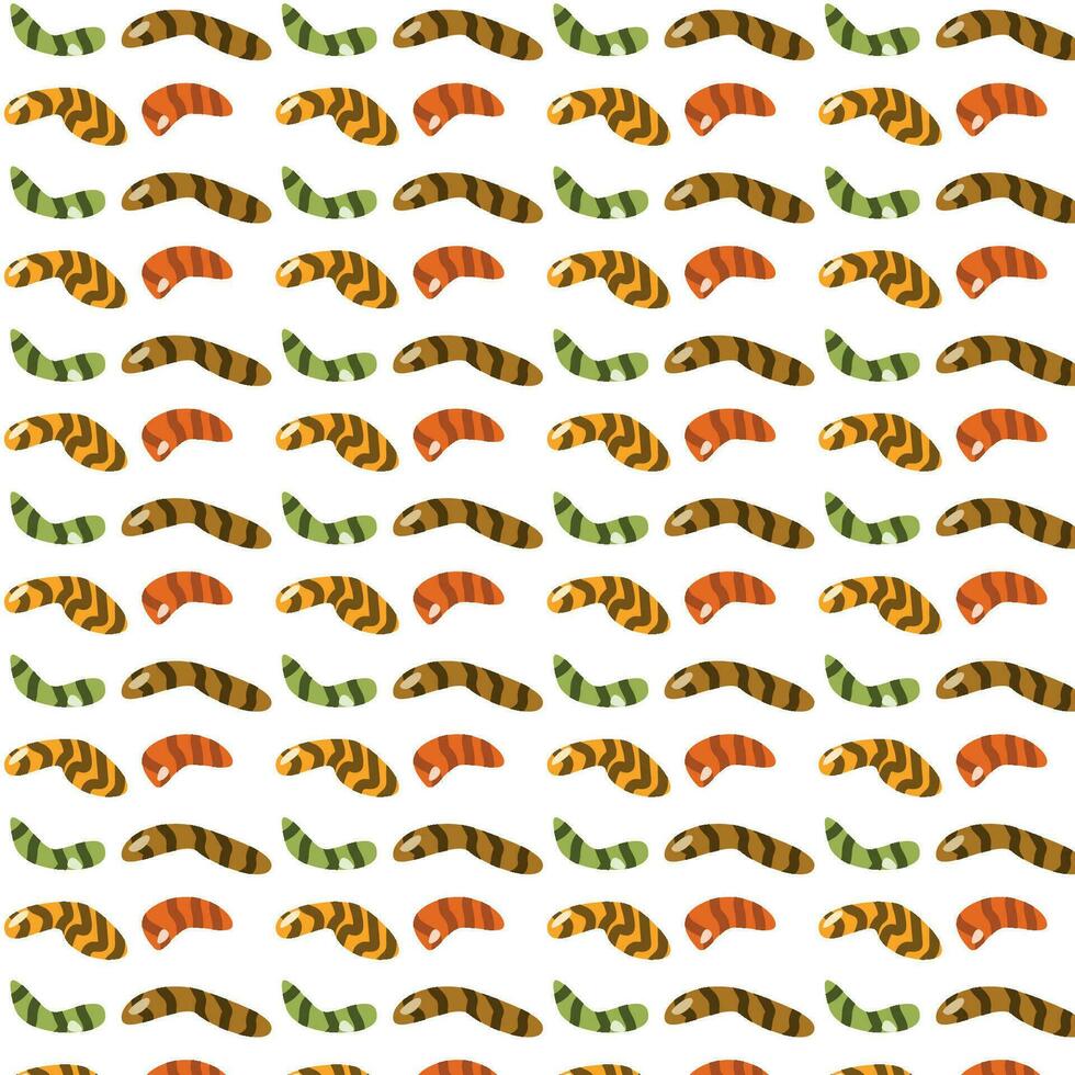 seamless pattern of candy worms sweet of zombie vector