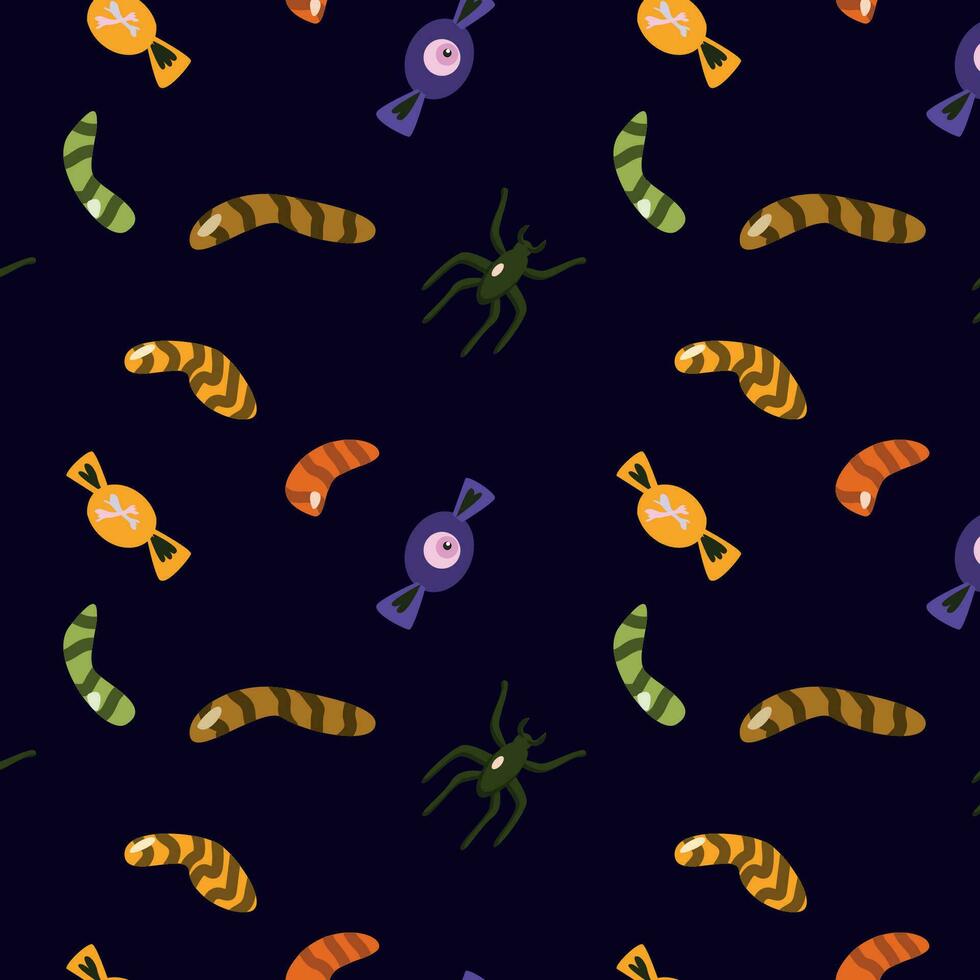 seamless pattern of Halloween with candy eye balls vector