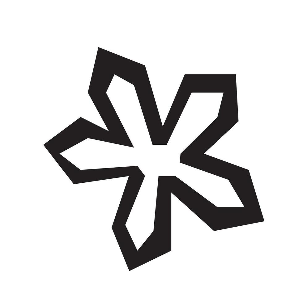 crystal design vector icon of flake or snowflake
