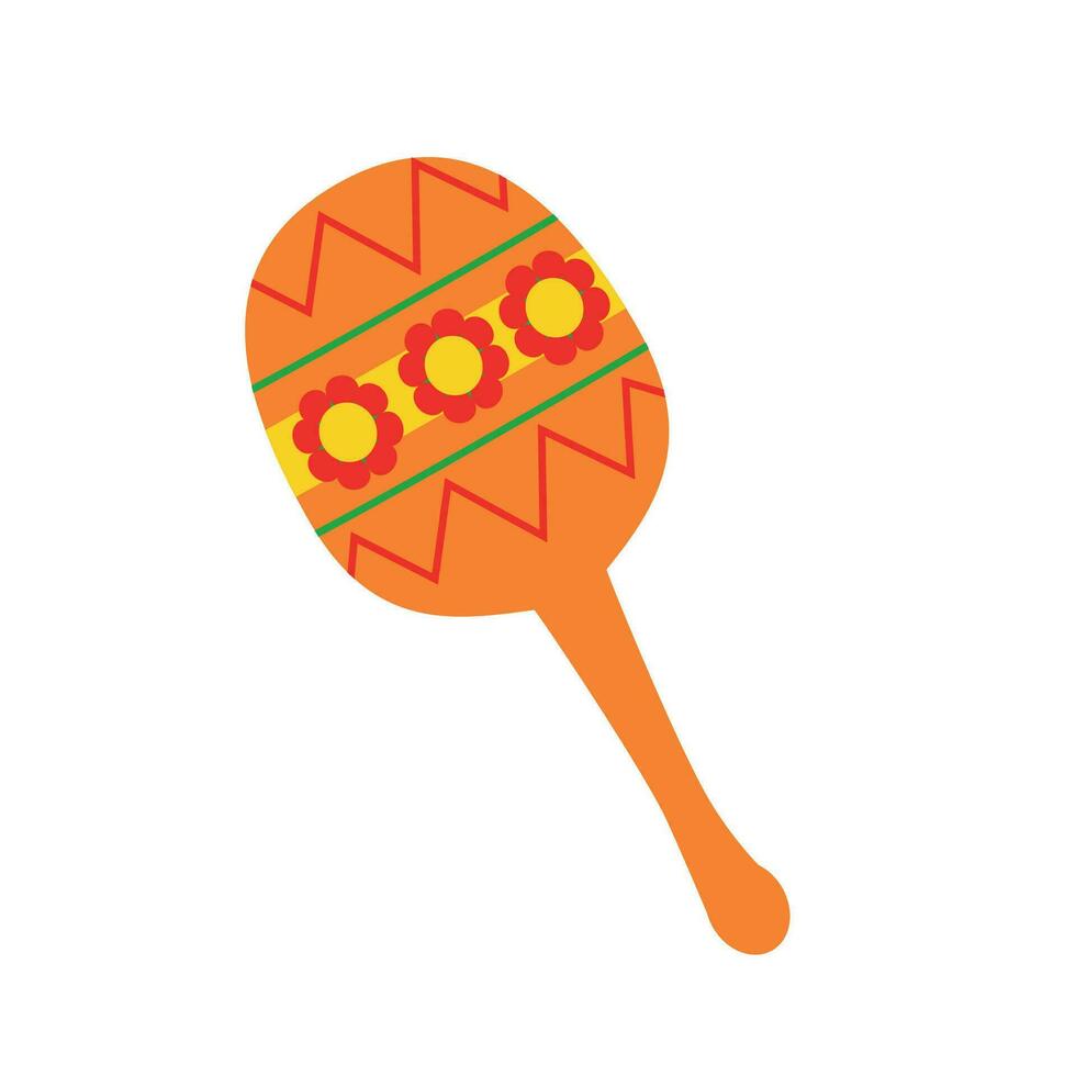 Mexican maraca icon isolated, flat musical shake vector