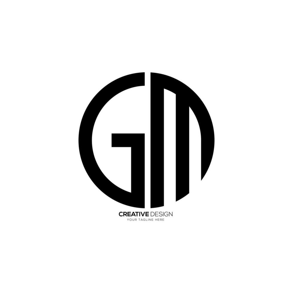 redondeado forma letra gm o mg creativo moderno único monograma tipografía marca logo vector