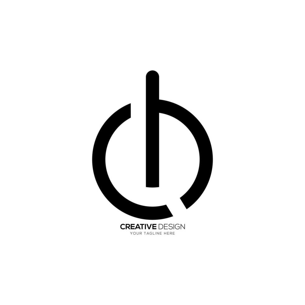 Line art letter Cb with circle shape creative monogram initial logo design vector