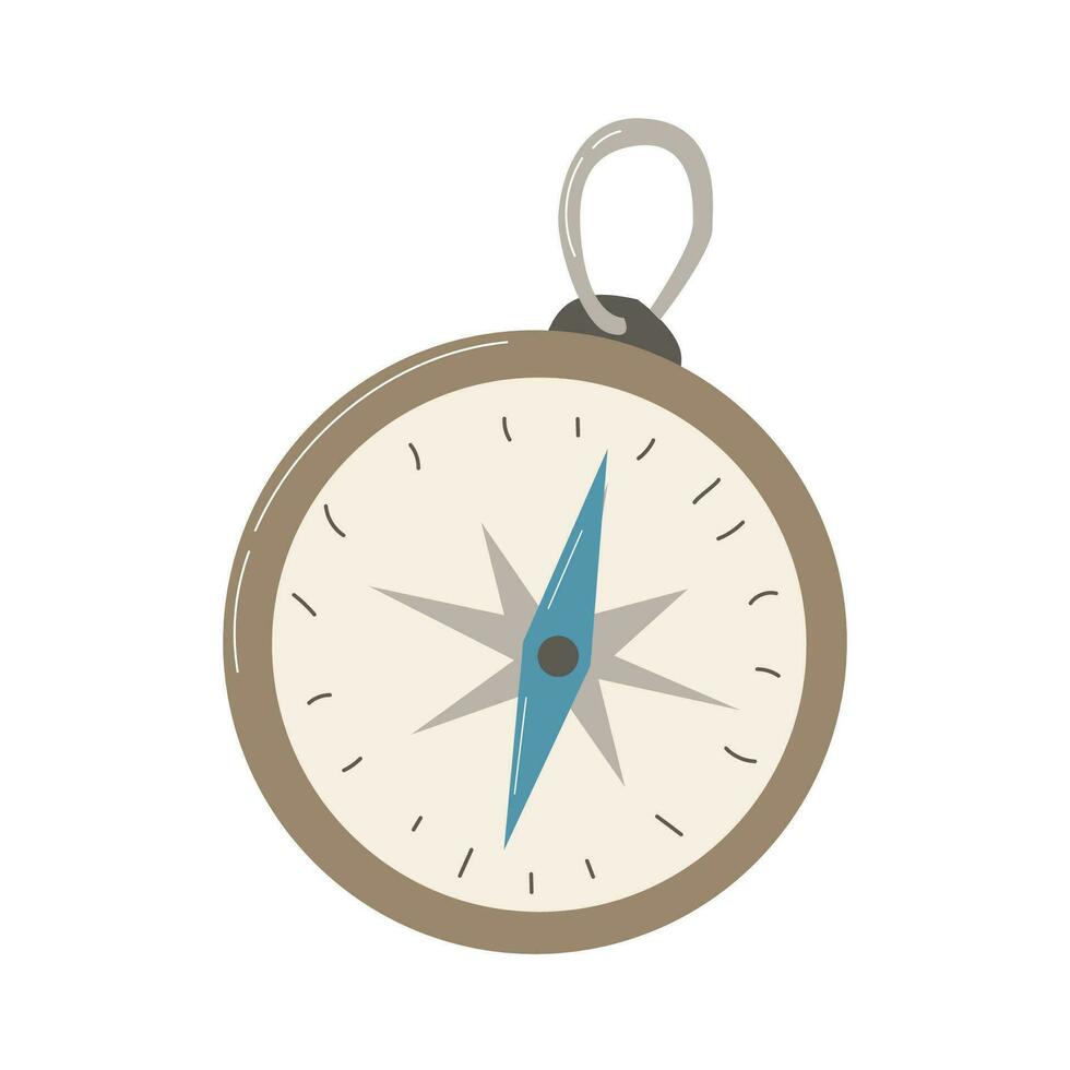 gold compass in retro style on a white background vector