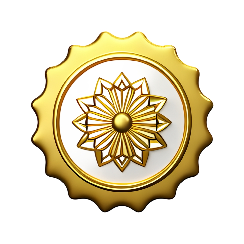 gold mandala 3d rendering icon illustration png