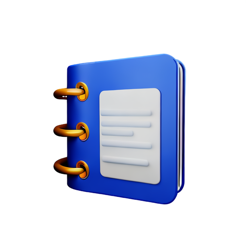 diary 3d rendering icon illustration png