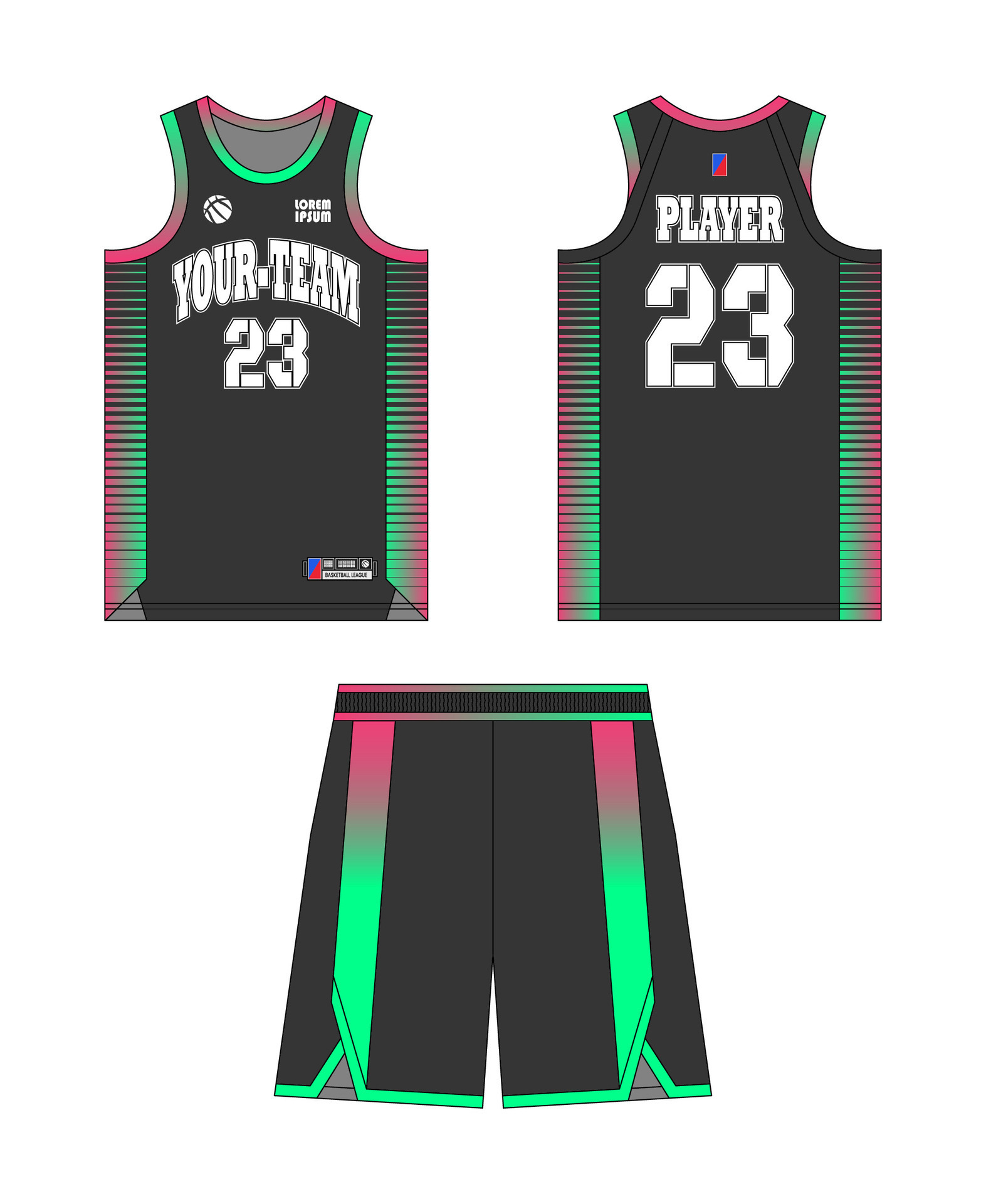 Basketball jersey template design, basketball uniform mockup design