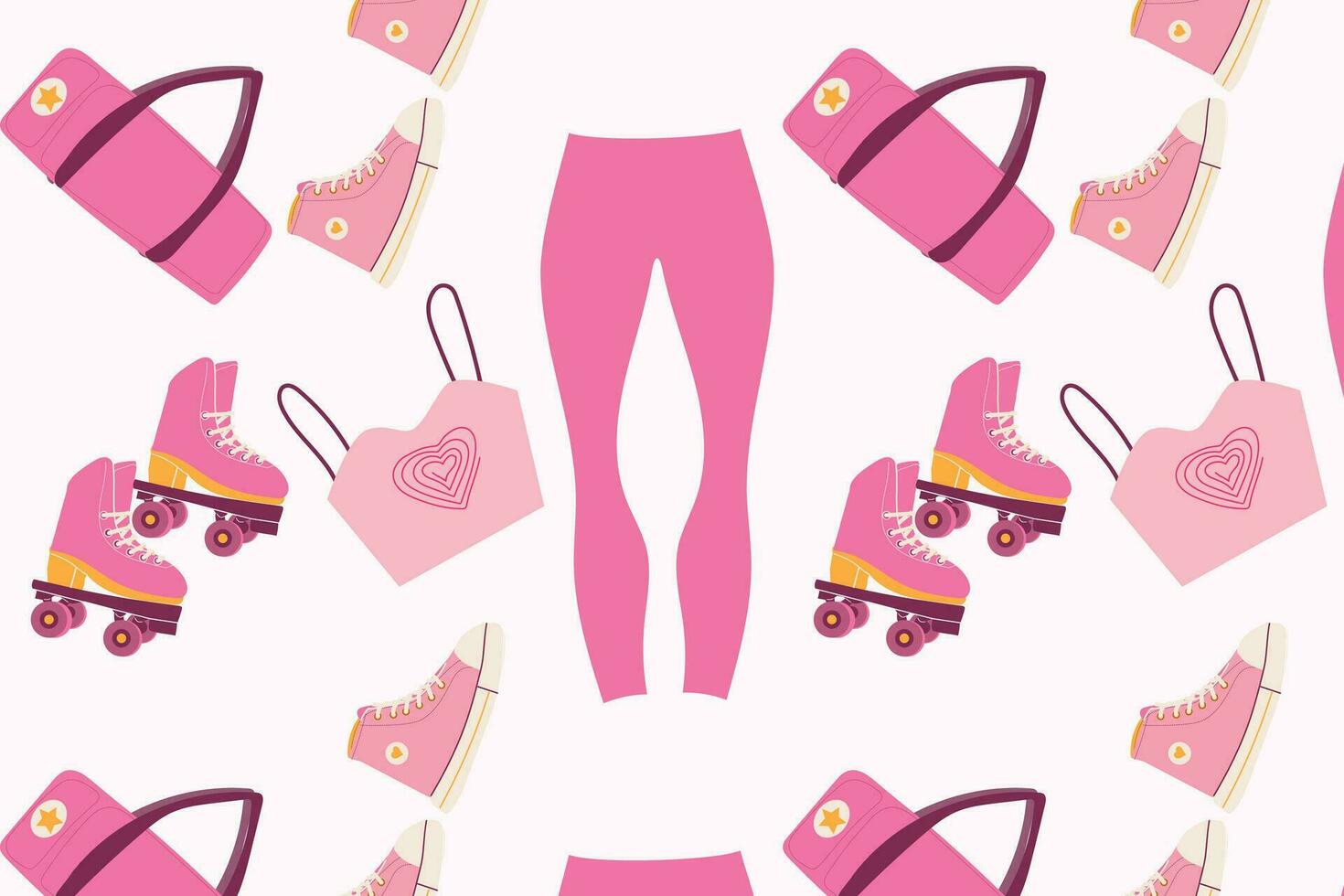 trendy pattern seamless with pink sport clothes vector