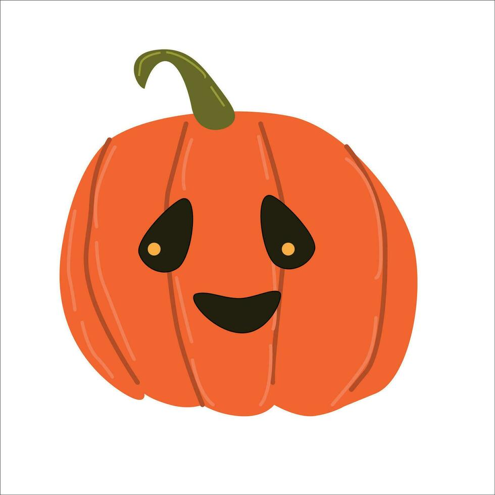 contento Víspera de Todos los Santos personaje calabaza linda cara vector