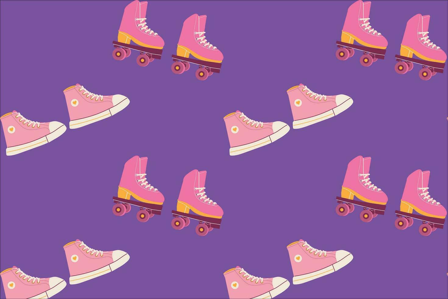 cute pop background sport activity with rollers vector