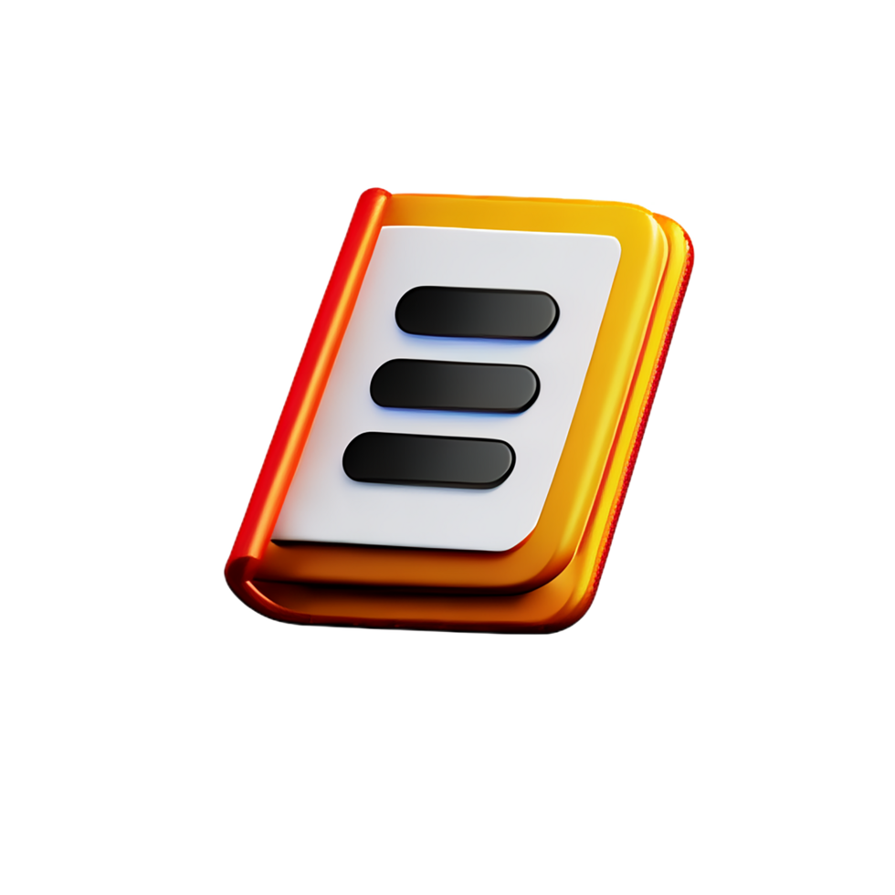 diary 3d rendering icon illustration png