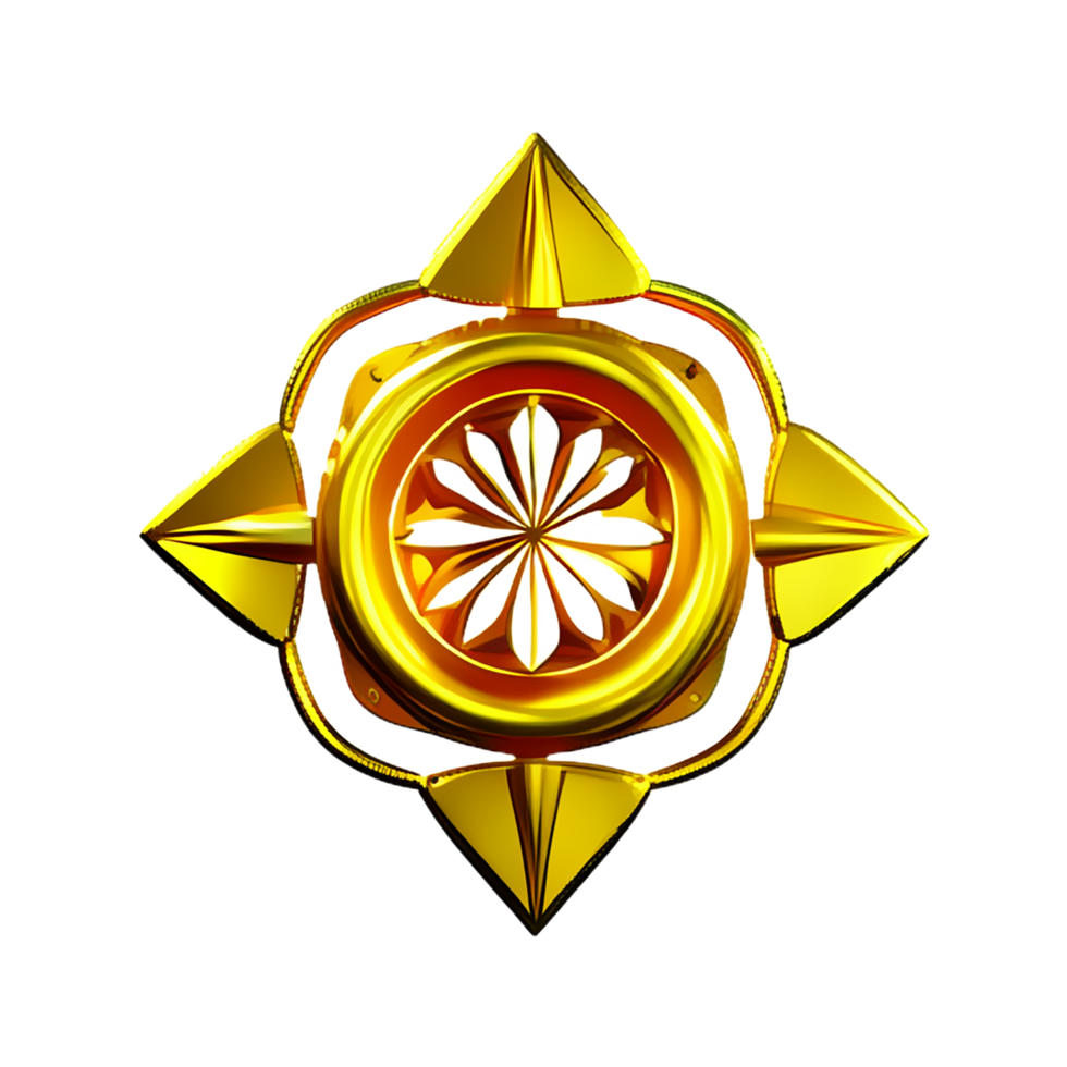 gold mandala 3d rendering icon illustration png
