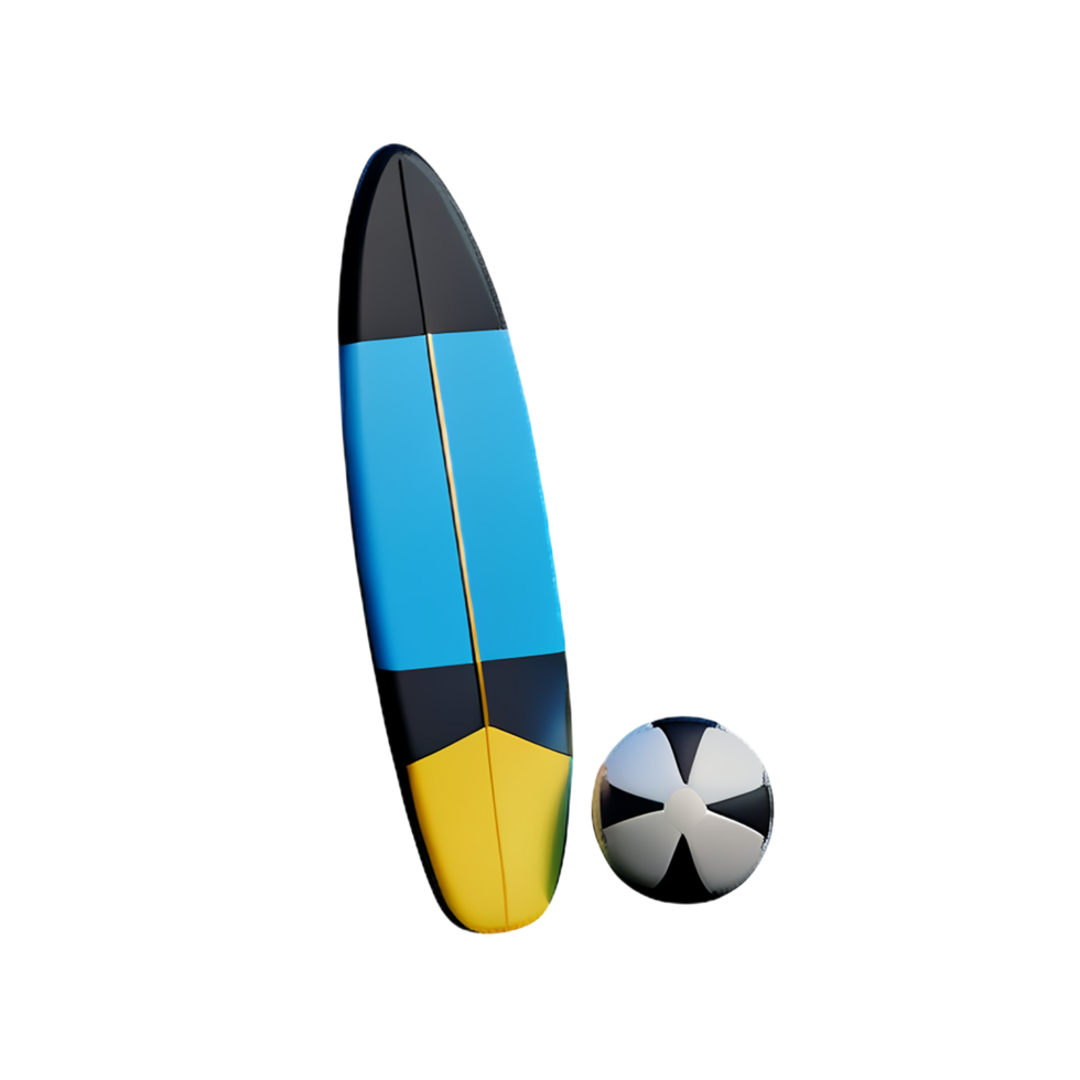 surfboard 3d rendering icon illustration png