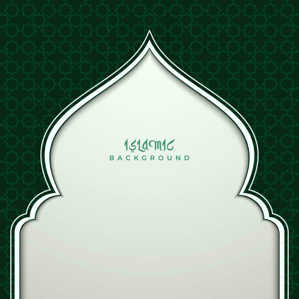 Green and white islamic background vector