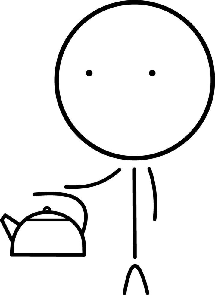 Boy with a teapot vector