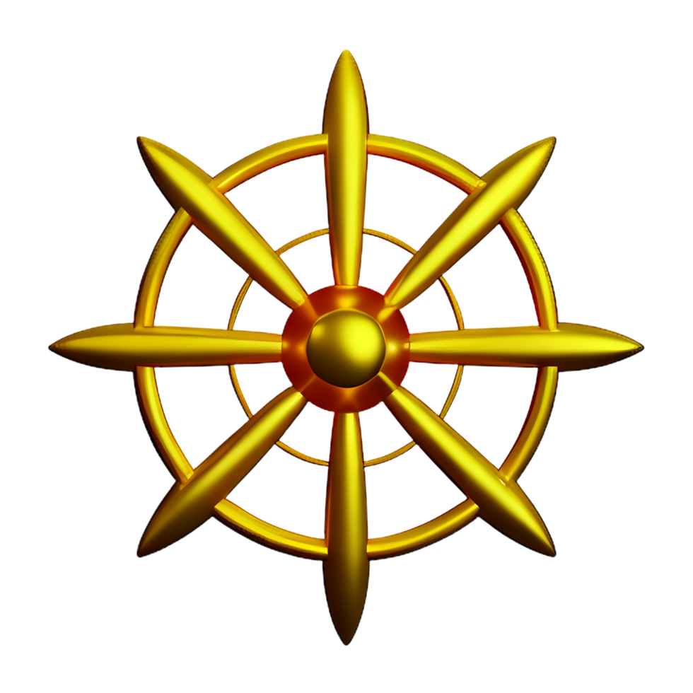 gold mandala 3d rendering icon illustration png