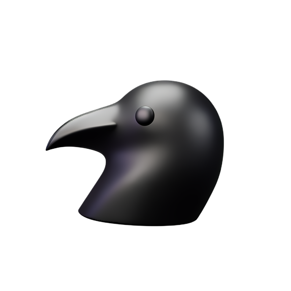 raven 3d rendering icon illustration png